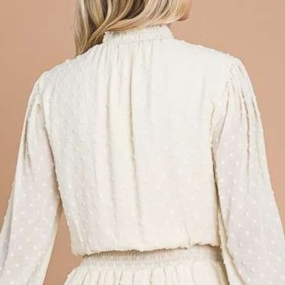 Culture Code Swiss Dot Smock Neck Mini Dress with Pockets - Picture 7 of 8